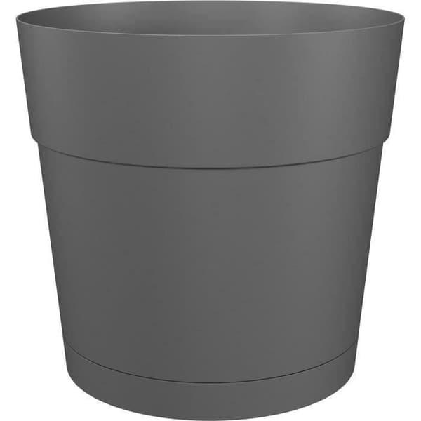 Rund blom- och växtkruka CAPRI LARGE - Plast - Vattentank - diameter 35 cm - Antracit - ARTEVASI