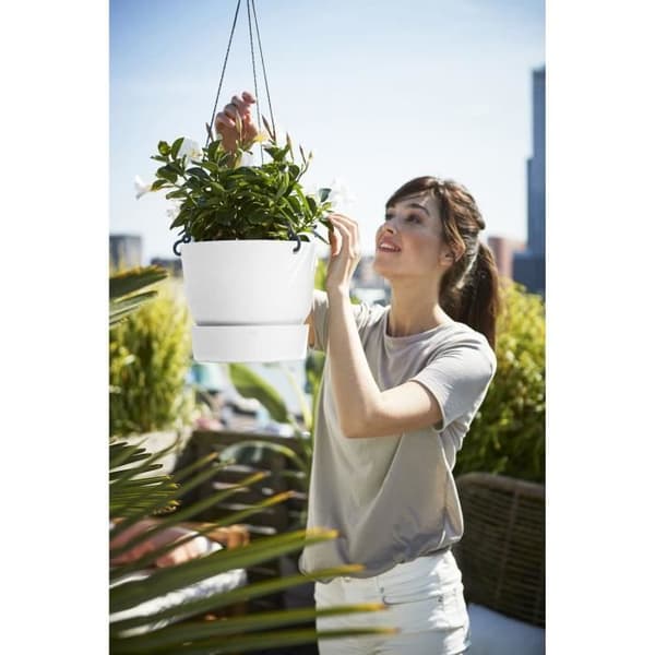 ELHO Greenville 24 hängande plantering - Utomhus - Ø 23,9 x H 20,3 cm - Vit