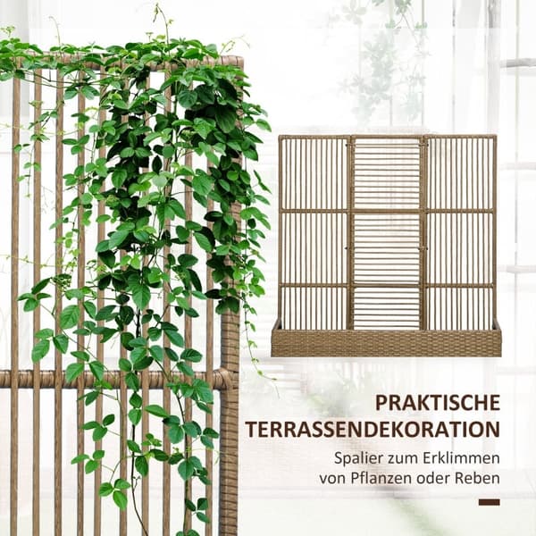 Rootz Plant Kruka - Blomlåda med spaljé - Väderbeständig plantering - Hållbar och underhållsfri - Idealisk för olika växter - 103 cm x 103 cm x 29 cm
