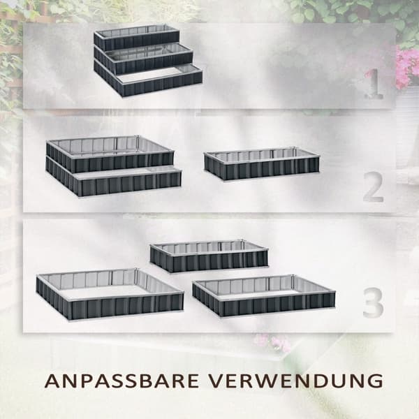 Rootz Steel Højseng - 3 Etagers Haveseng - Urtebed - Blomstertrapper - Rigelig planteplads - Alsidigt design - Holdbar konstruktion - 118cm x 118cm x