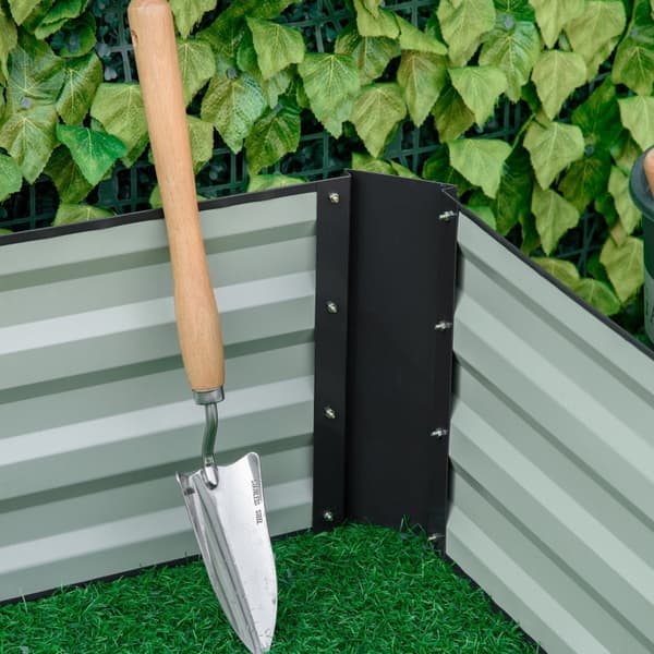 Rootz Steel -korotettu sänky - Puutarhan istutuskone - Kasvissänky - Ruosteenkestävä - Rikkakasvien torjunta - Helppo koota - 241 cm x 90,5 cm x 30 cm