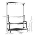 Pikkukuva 3 / 10: Rootz 3 -tasoinen kukkateline - Kasvien esittelyhylly - Puutarhan kasviteline - Sisä- ja ulkokäyttöön - Metallirunko - 170H x 110L x 50W cm - Musta