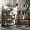 Pikkukuva 4 / 10: Rootz 3 -tasoinen kukkateline - Kasvien esittelyhylly - Puutarhan kasviteline - Sisä- ja ulkokäyttöön - Metallirunko - 170H x 110L x 50W cm - Musta