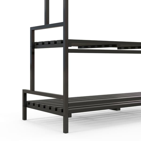 Rootz 3 -tasoinen kukkateline - Kasvien esittelyhylly - Puutarhan kasviteline - Sisä- ja ulkokäyttöön - Metallirunko - 170H x 110L x 50W cm - Musta