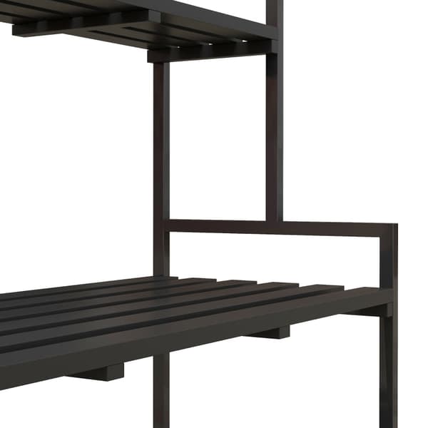 Rootz 3 -tasoinen kukkateline - Kasvien esittelyhylly - Puutarhan kasviteline - Sisä- ja ulkokäyttöön - Metallirunko - 170H x 110L x 50W cm - Musta