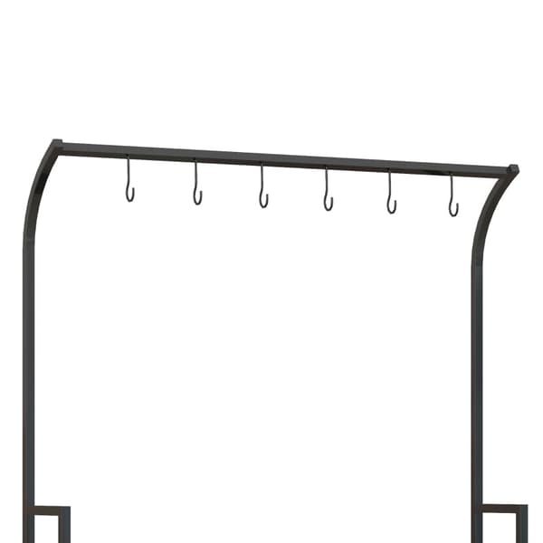 Rootz 3 -tasoinen kukkateline - Kasvien esittelyhylly - Puutarhan kasviteline - Sisä- ja ulkokäyttöön - Metallirunko - 170H x 110L x 50W cm - Musta