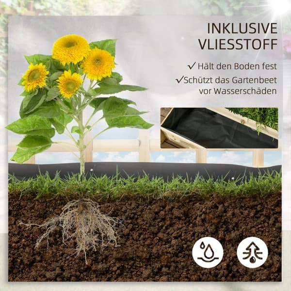 Rootz Højseng med espalier - Forhøjet haveplantekasse - Lodret have - Naturligt træramme - Fremmer sund rodudvikling - 95 cm x 95 cm x 110 cm
