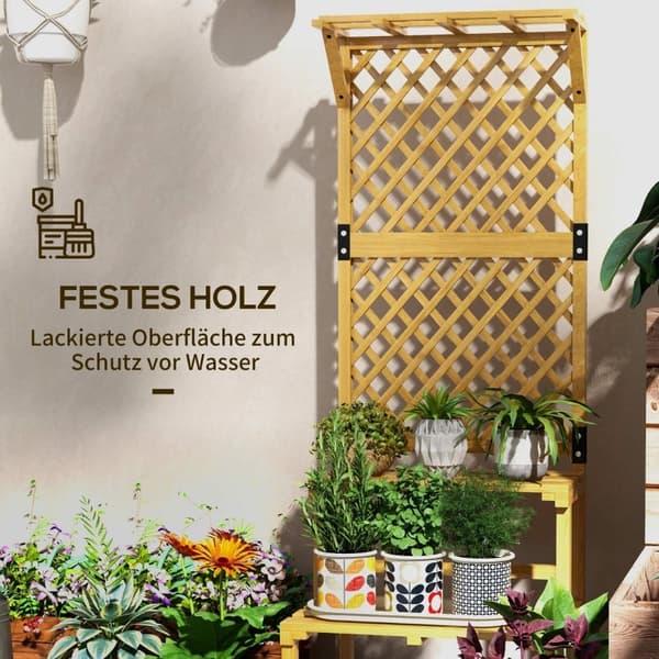 Rootz Plantestativ i to niveauer - Havehylde - Blomsterudstilling - Grantræ - 60W x 50D x 166H cm