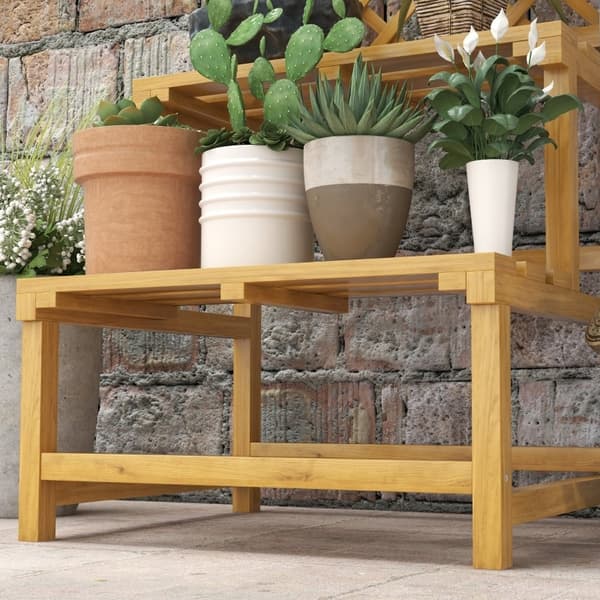 Rootz Plantestativ i to niveauer - Havehylde - Blomsterudstilling - Grantræ - 60W x 50D x 166H cm