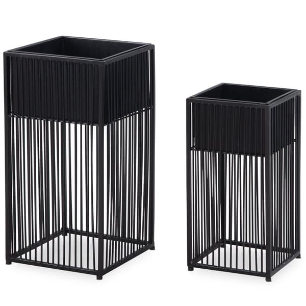Rootz 2-delt plantepotter - Urtepotter - Moderne design - Elegance og funktionalitet - Håndlavet - Pulverlakeret jern - 25 cm x 50 cm x 25 cm