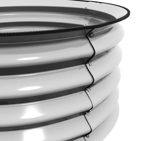 Rootz Set med 2 upphöjda bäddar - Växtbäddar - Modulär upphöjd säng - 2 delar - Utan botten - Silver - Ø60 x 30 cm