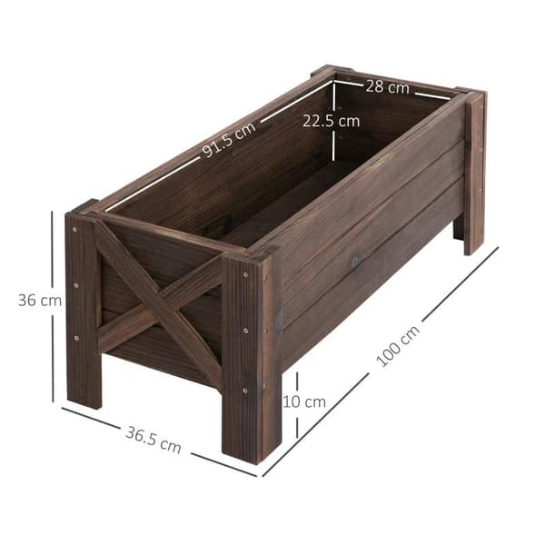 Rootz Højseng - Højseng i træ - Haveseng - Planteseng - Plantekasse i træ - Dyrkningsbeholdere - Grøntsagskrukke - Grantræ - 100 cm x 36,5 cm x 36 cm