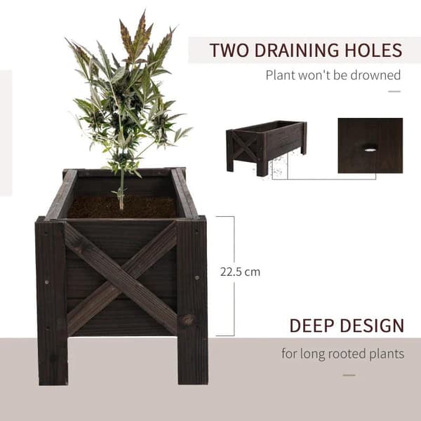 Rootz Højseng - Højseng i træ - Haveseng - Planteseng - Plantekasse i træ - Dyrkningsbeholdere - Grøntsagskrukke - Grantræ - 100 cm x 36,5 cm x 36 cm