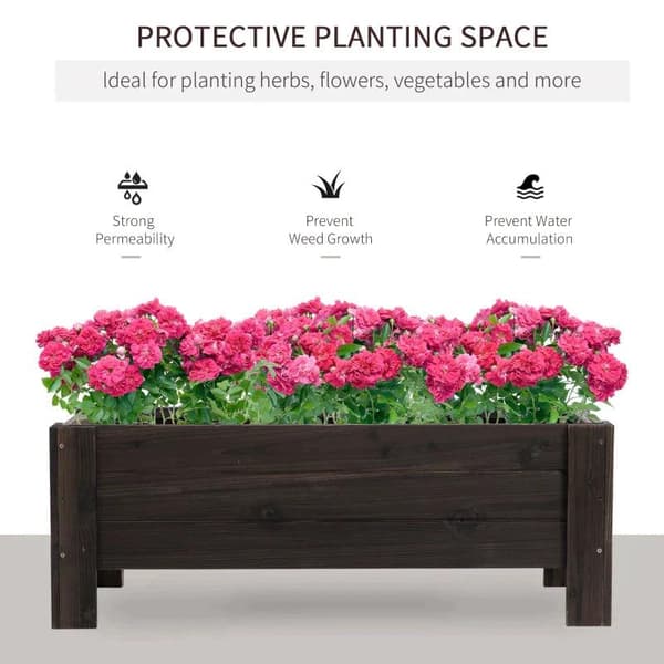 Rootz Højseng - Højseng i træ - Haveseng - Planteseng - Plantekasse i træ - Dyrkningsbeholdere - Grøntsagskrukke - Grantræ - 100 cm x 36,5 cm x 36 cm