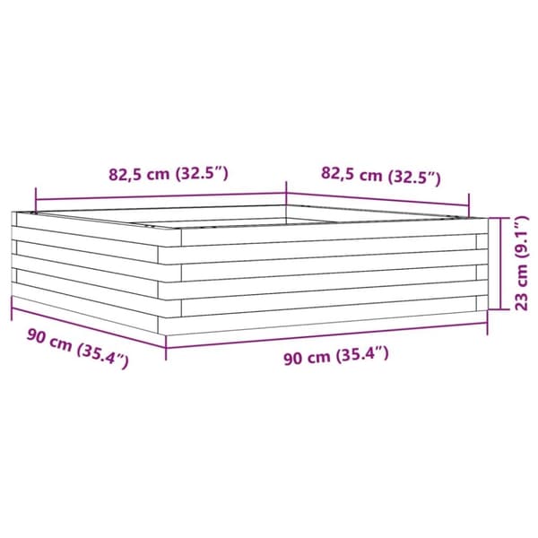 vidaXL plantekasse 90x90x23 cm massivt douglasgran