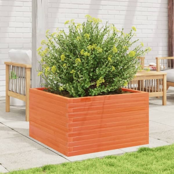 vidaXL Odlingslåda vaxbrun 80x80x45,5 cm massiv furu