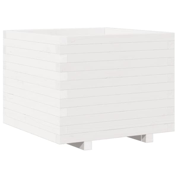 vidaXL plantekasse 60x60x49,5 cm massivt fyrretræ hvid