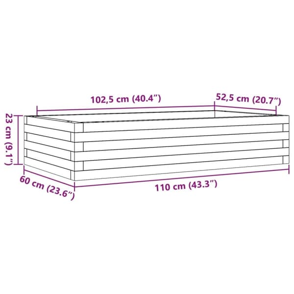 vidaXL Plantekasse 110x60x23 cm heltre douglasgran