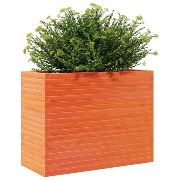 vidaXL plantekasse 90x40x68,5 cm massivt fyrretræ gyldenbrun