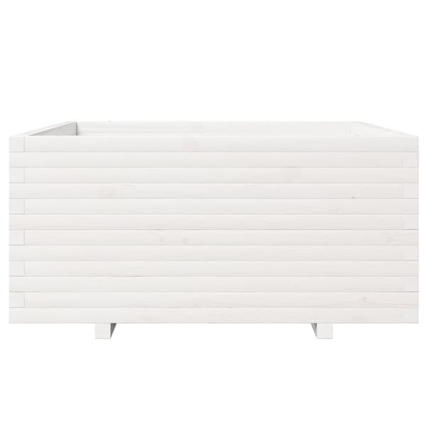 vidaXL plantekasse 100x100x49,5 cm massivt fyrretræ hvid