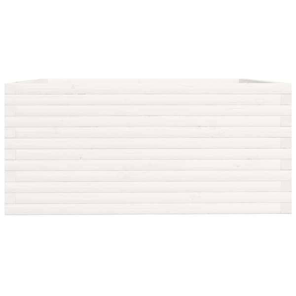 vidaXL plantekasse 100x100x49,5 cm massivt fyrretræ hvid