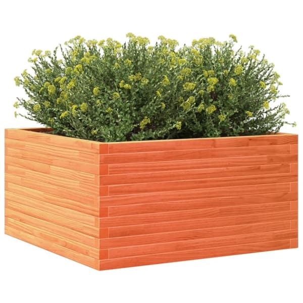 vidaXL plantekasse 90x90x46 cm massivt fyrretræ gyldenbrun