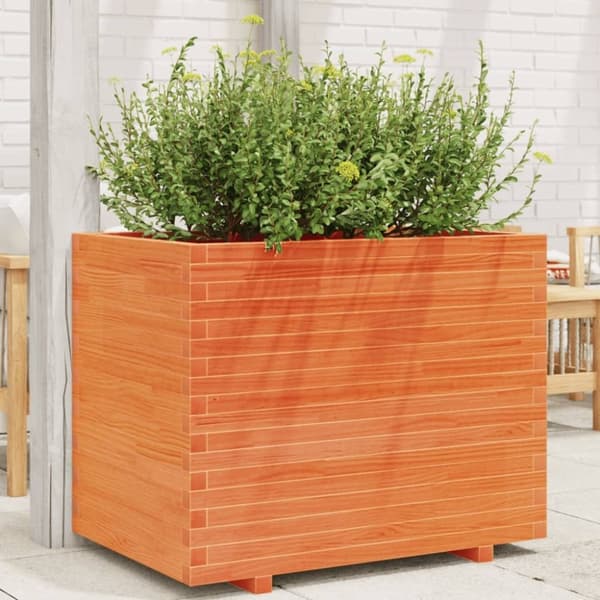 vidaXL plantekasse 90x60x72 cm massivt fyrretræ gyldenbrun