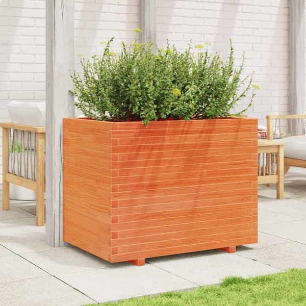 vidaXL Plantekasse voksbrun 90x60x72 cm heltre furu