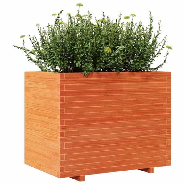 vidaXL Plantekasse voksbrun 90x60x72 cm heltre furu