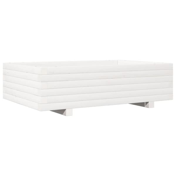 vidaXL Plantekasse hvit 90x60x26,5 cm heltre furu