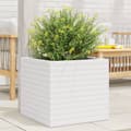 Miniatyrbilde 10 av 10: vidaXL Plantekasse hvit 50x50x46 cm heltre furu