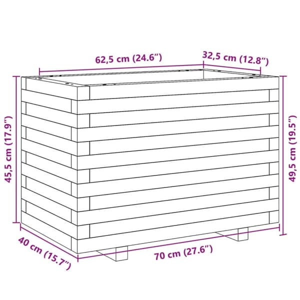 vidaXL plantekasse 70x40x49,5 cm massivt douglasgran
