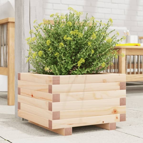 vidaXL plantekasse 40x40x26,5 cm massivt fyrretræ