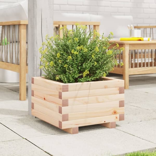vidaXL plantekasse 40x40x26,5 cm massivt fyrretræ