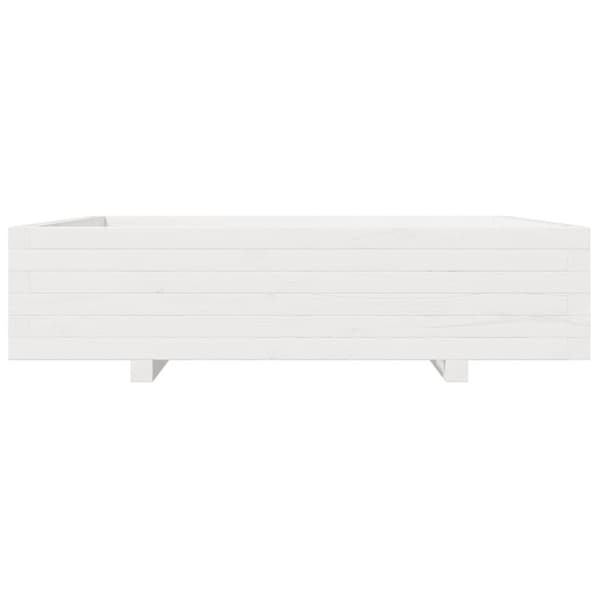 vidaXL Odlingslåda vit 100x100x26,5 cm massiv furu