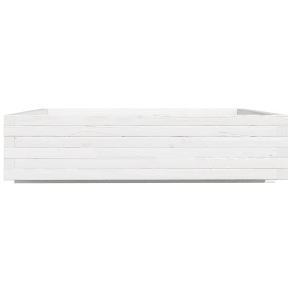 vidaXL Odlingslåda vit 100x100x26,5 cm massiv furu