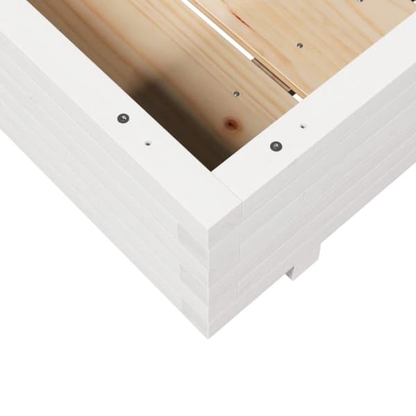 vidaXL Odlingslåda vit 100x100x26,5 cm massiv furu