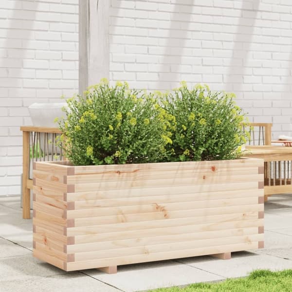 vidaXL Odlingslåda 110x40x49,5 cm massivt furuträ
