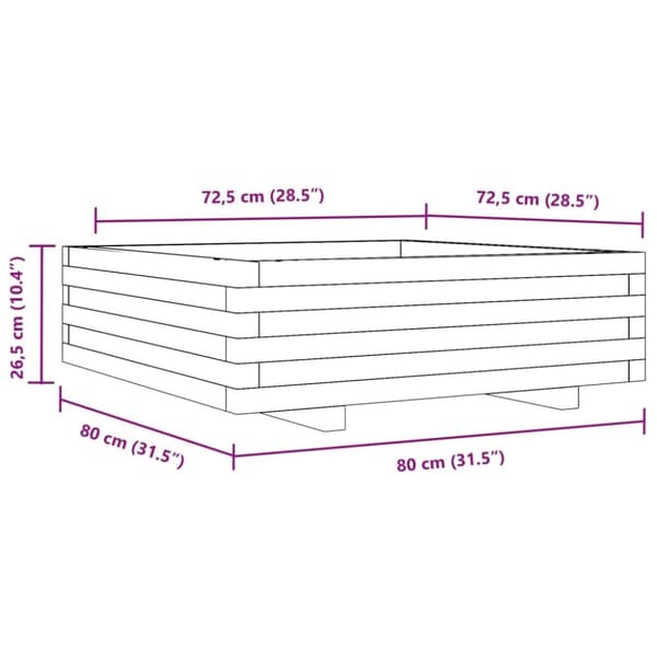 vidaXL Plantekasse 80x80x26,5 cm impregnert furu