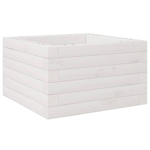 vidaXL Hageplantekasse hvit 40x40x23 cm heltre furu
