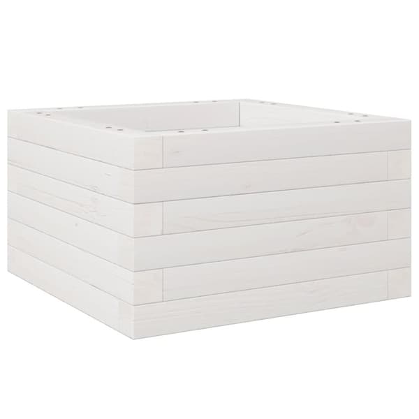 vidaXL Hageplantekasse hvit 40x40x23 cm heltre furu