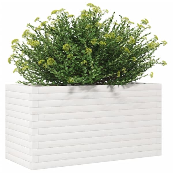 vidaXL Plantekasse hvit 90x40x45,5 cm heltre furu