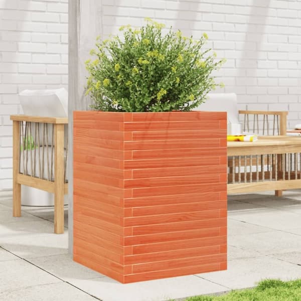 vidaXL Plantekasse voksbrun 50x50x68,5 cm heltre furu