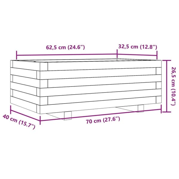 vidaXL Plantekasse 70x40x26,5 cm heltre douglasgran