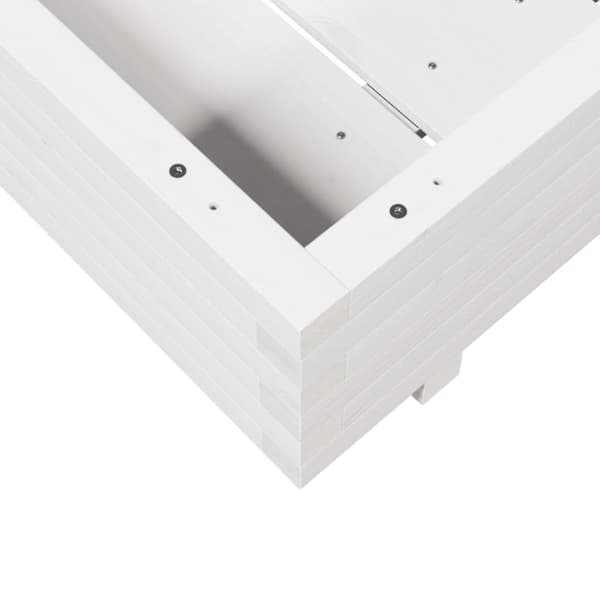 vidaXL Plantekasse hvit 70x70x26,5 cm heltre furu