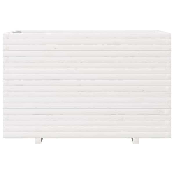 vidaXL Plantekasse hvit 110x60x72 cm heltre furu