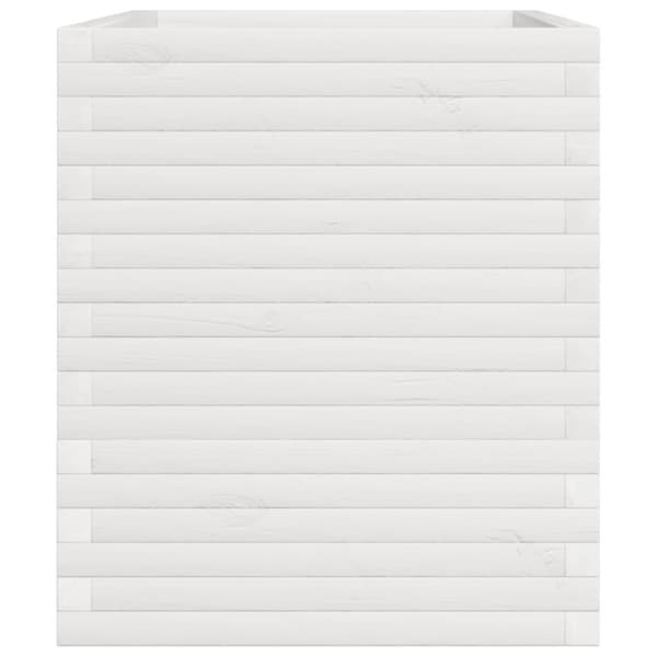 vidaXL Plantekasse hvit 110x60x72 cm heltre furu