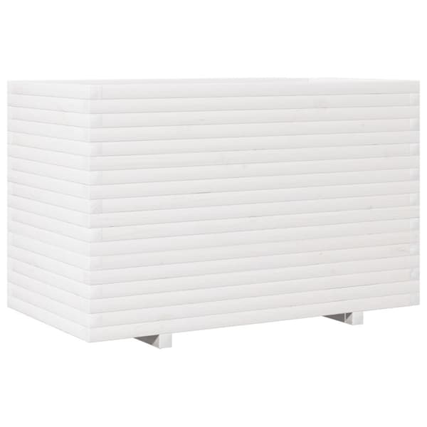 vidaXL Plantekasse hvit 110x60x72 cm heltre furu