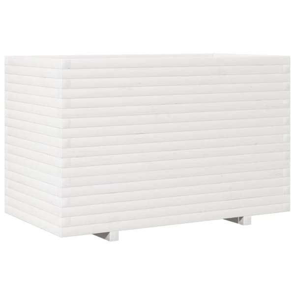 vidaXL Plantekasse hvit 110x60x72 cm heltre furu