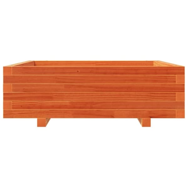 vidaXL plantekasse 80x80x26,5 cm massivt fyrretræ gyldenbrun